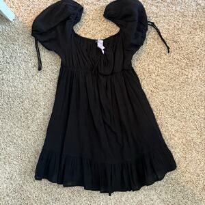 Black Cotton Candy Romper Dress